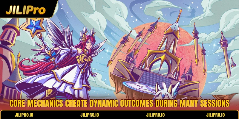 Core mechanics create dynamic outcomes during many sessions