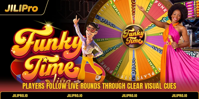 Players follow live rounds through clear visual cues