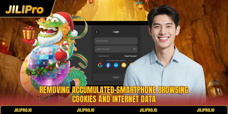 Removing accumulated smartphone browsing cookies and internet data