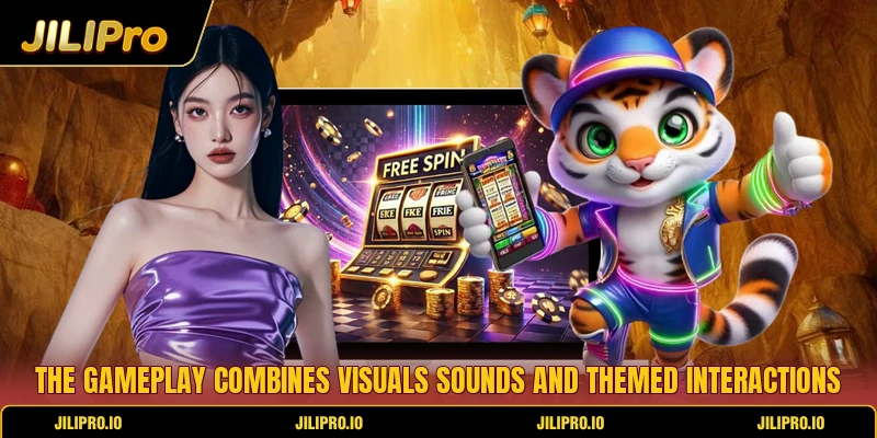 The gameplay combines visuals sounds and themed interactions The gameplay combines visuals sounds and themed interactions